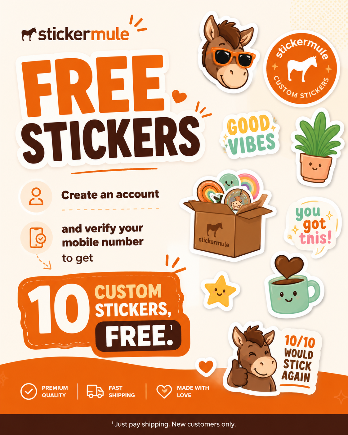 Free 10 Die Cut Stickers